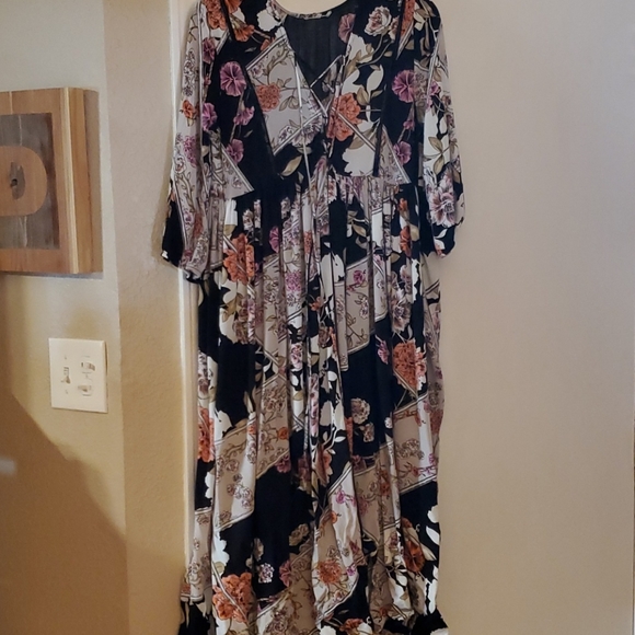 shein empire waist dress SHEIN Autumn Floral Women Dresses Multicolor Elegant Long Sleeve High –  variants2 main image 1